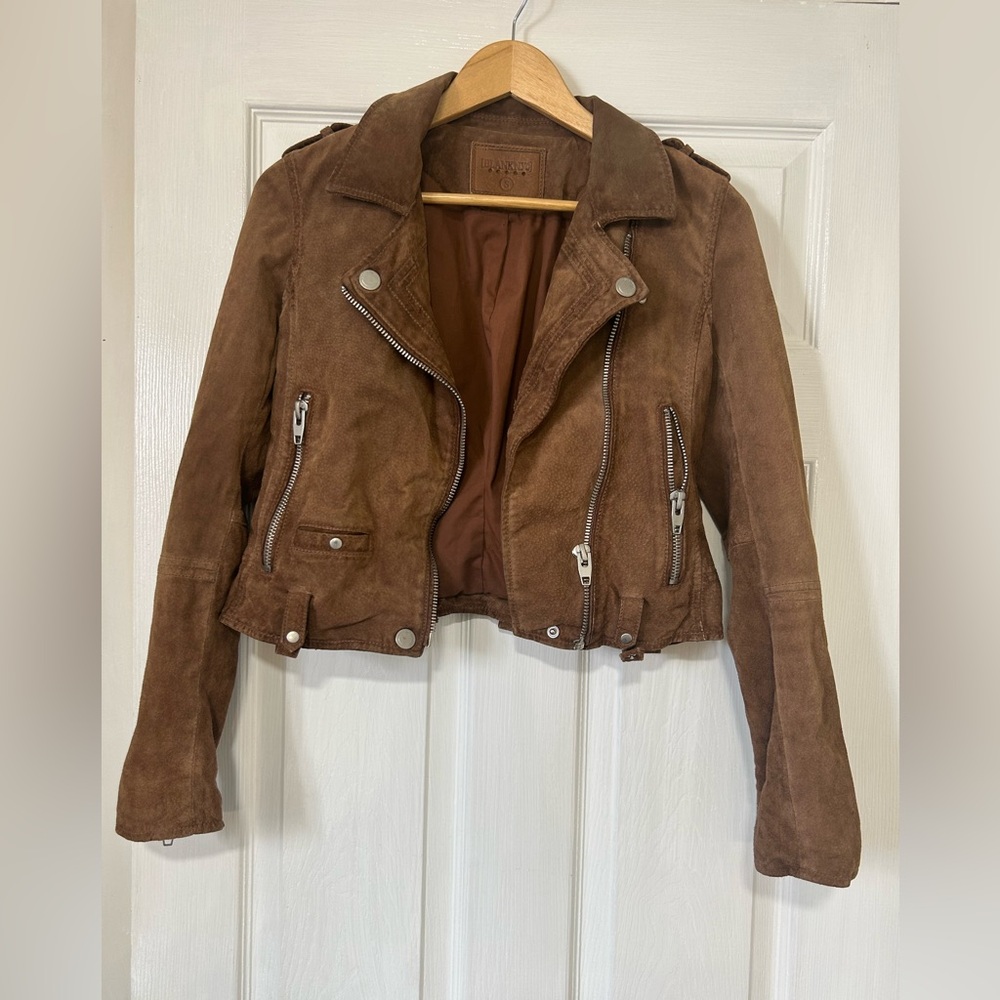 BLANKNYC brown leather zip up jacket. Size small